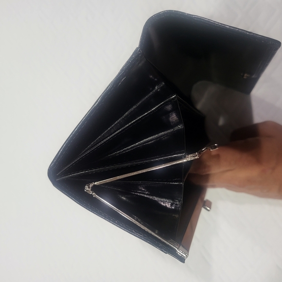 Yves Saint Laurent Black Smooth Leather Paris Long Wallet - Picture 8 of 11